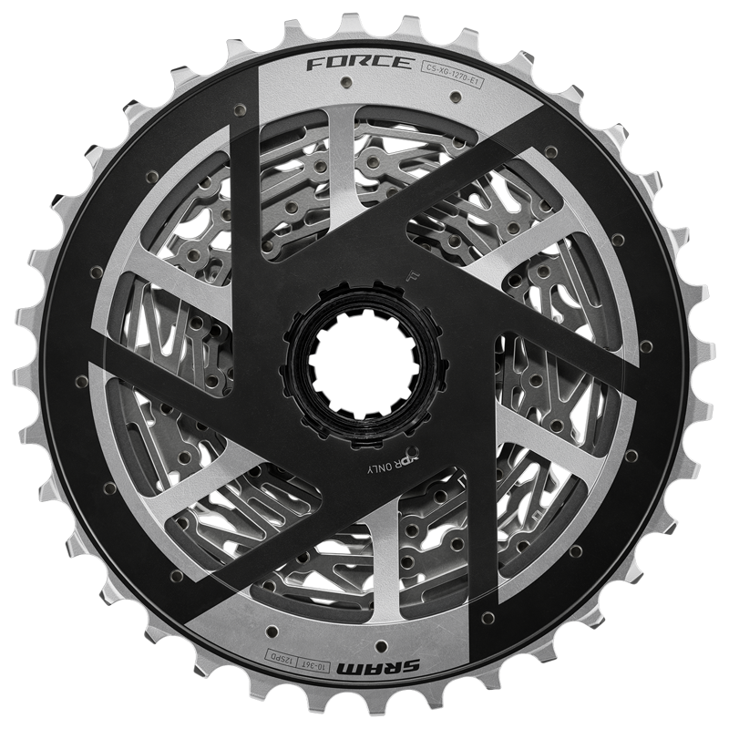 SRAM Force XG-1270 Cassette - 12-Speed 10-36t Silver For XDR Driver Body E1 Silver/Black-9