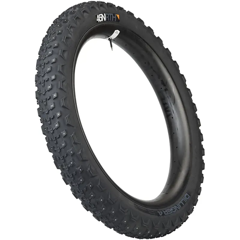 45NRTH Dillinger 4 Tire 26 X 4.2 Tubeless Folding Black 120 TPI 168 Large Concave Carbide Aluminum Studs In Black-1