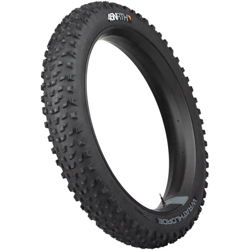 45NRTH Wrathlorde Tire 27.5 X 4 Tubeless Folding Black 120 TPI 300 XL Concave Carbide Studs In Black -3