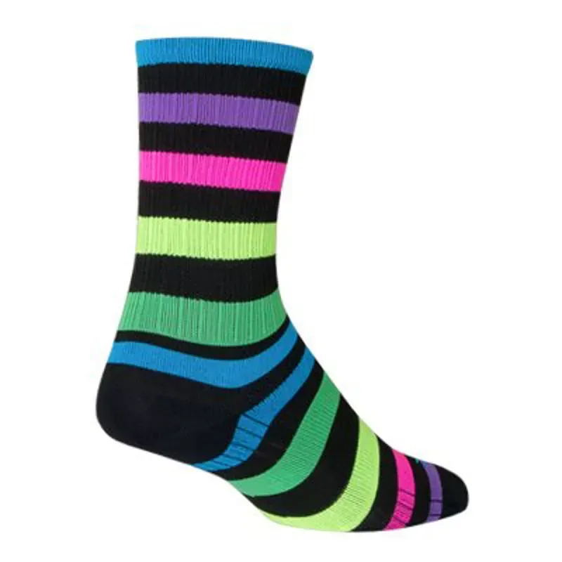 SockGuy SGX Night Bright Socks - 6 Black/Multi-Color Small/ Medium Black/Mui-Color Small/Medium